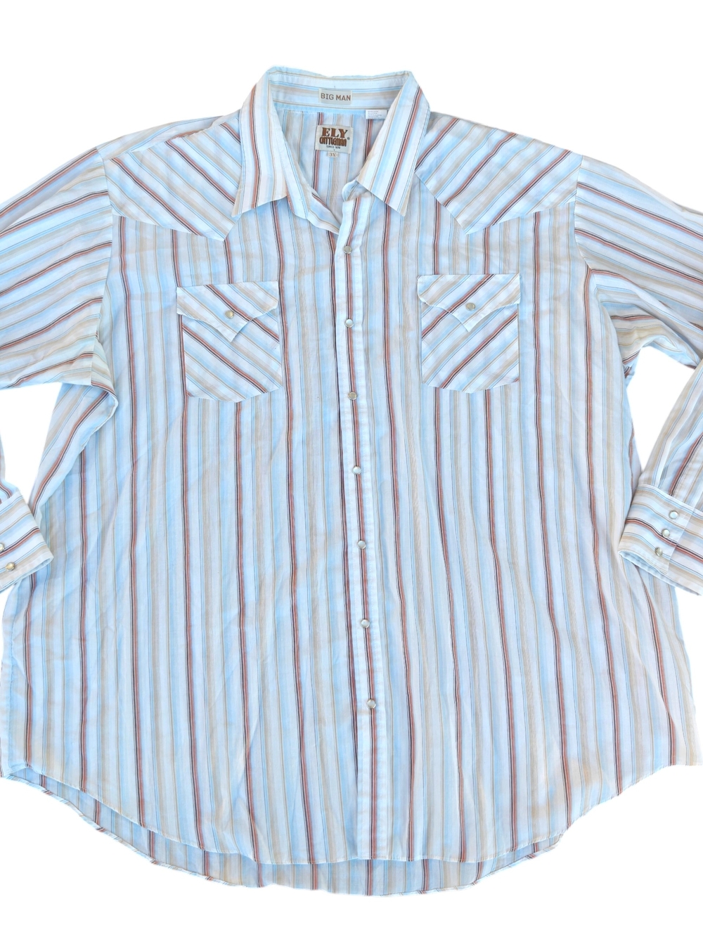 Ely Cattleman "Big Man" Western Snap Shirt - Size 3X Cowboy Lightweight